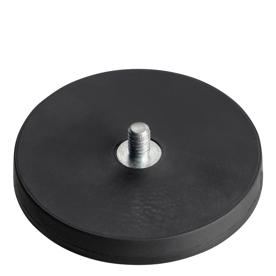 Rubber Coated Neodymium Magnet with Male Threaded Stud - 43 mm