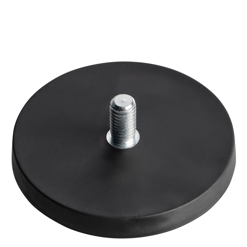 Rubber Coated Neodymium Magnet with Male Threaded Stud - 66 mm