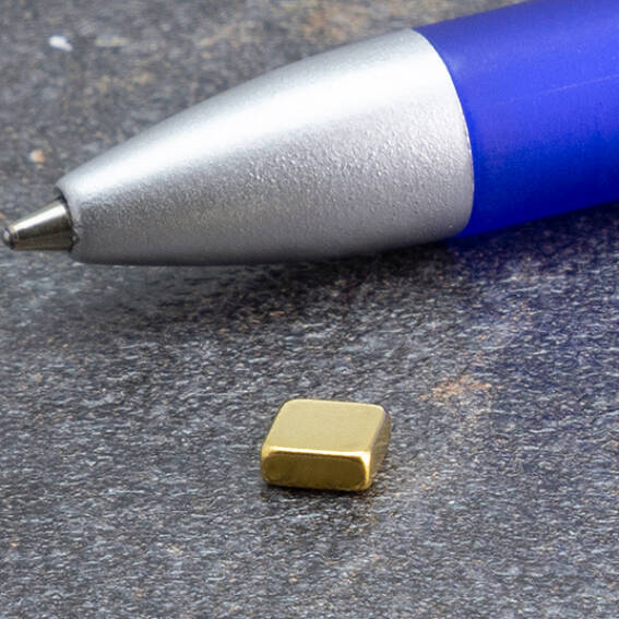 Neodymium Block Magnets - Golden - 5mm x 5mm x 2mm - N45