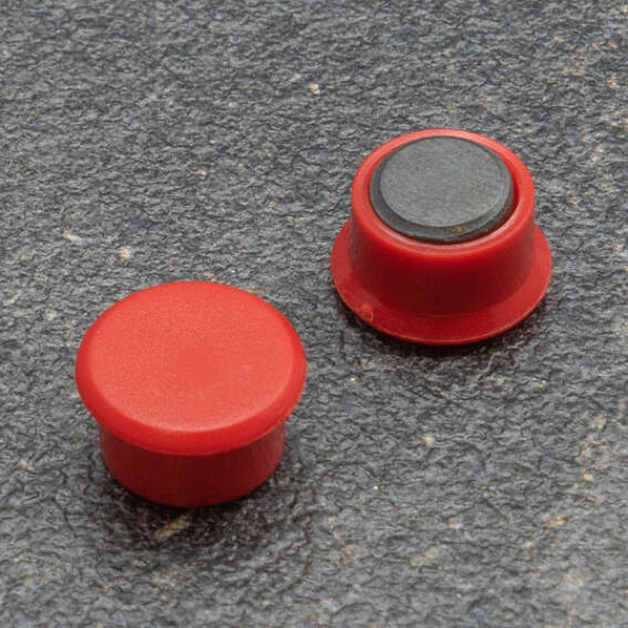 Coloured Office Magnets Round 13mm - Red – Magnets Direct